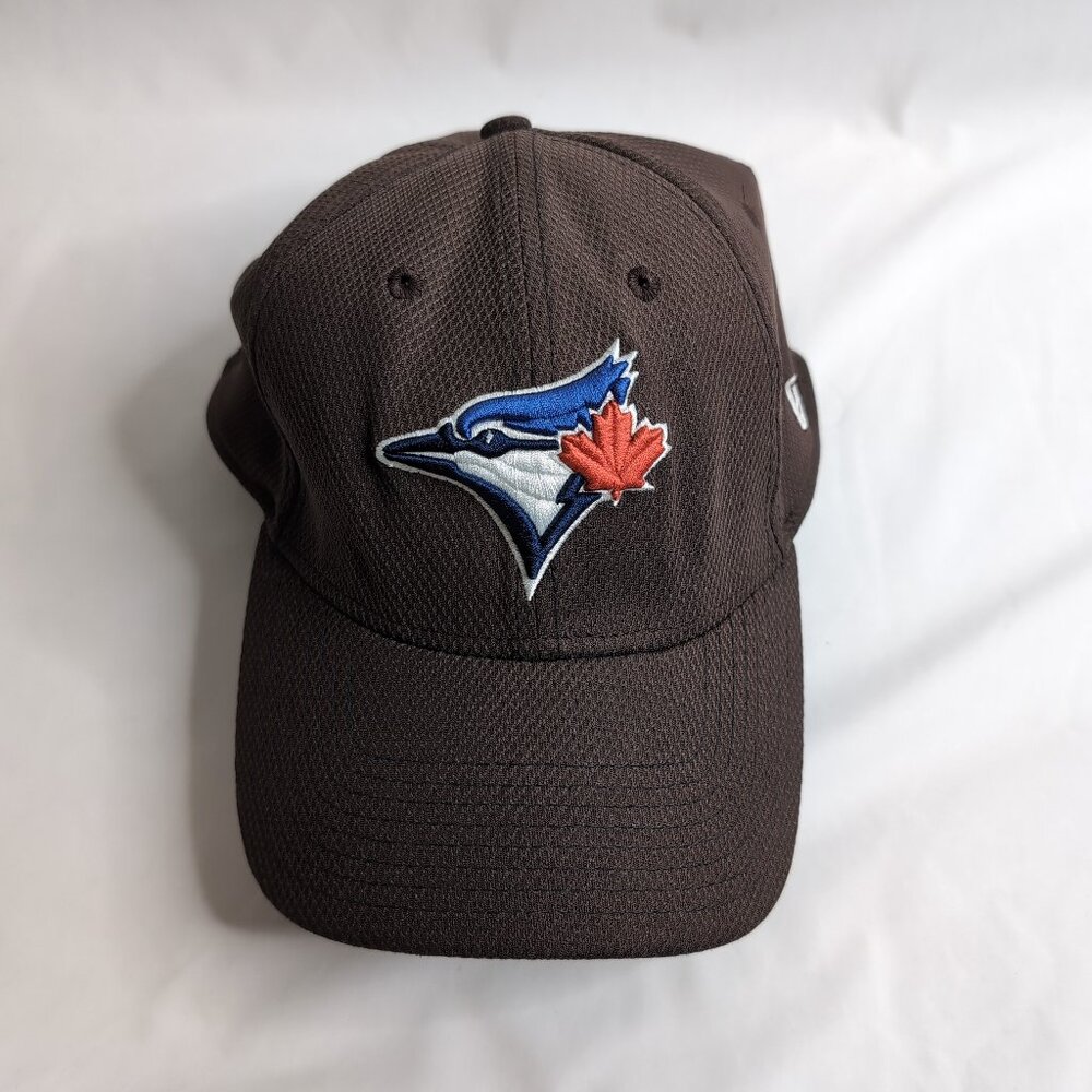 MLB Genuine Blue Jays Brown Texture Baseball Cap NEW ERA Spell Logo, L/XL